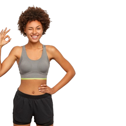 healthy young women in athletic wear