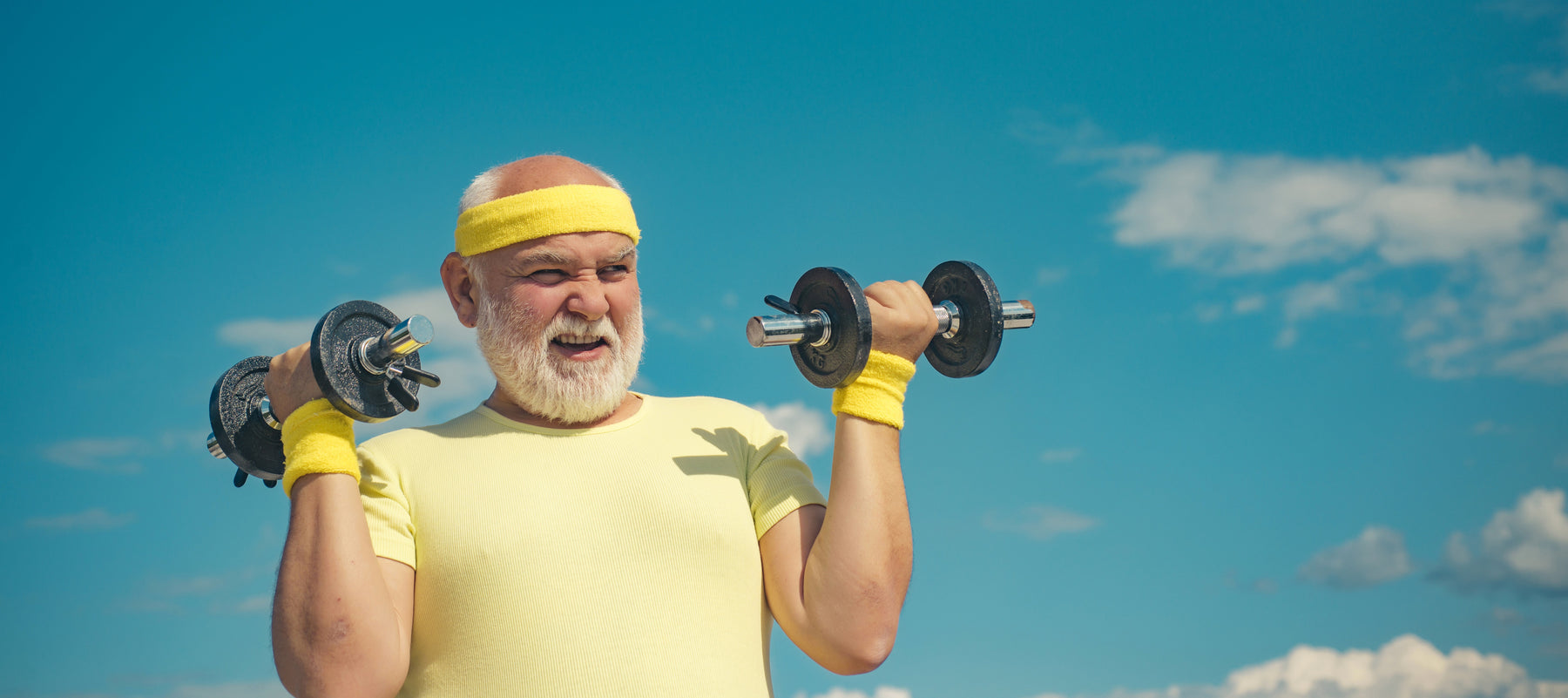 Male lifting weights
