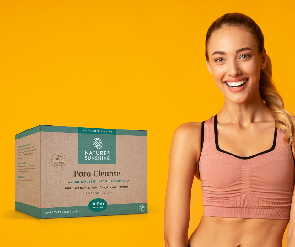 Healthy women next to a Natures Sunshine ParaCleanse Kit