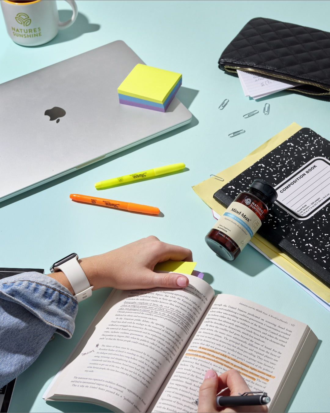 Natures Sunshine Mind Max on desk 