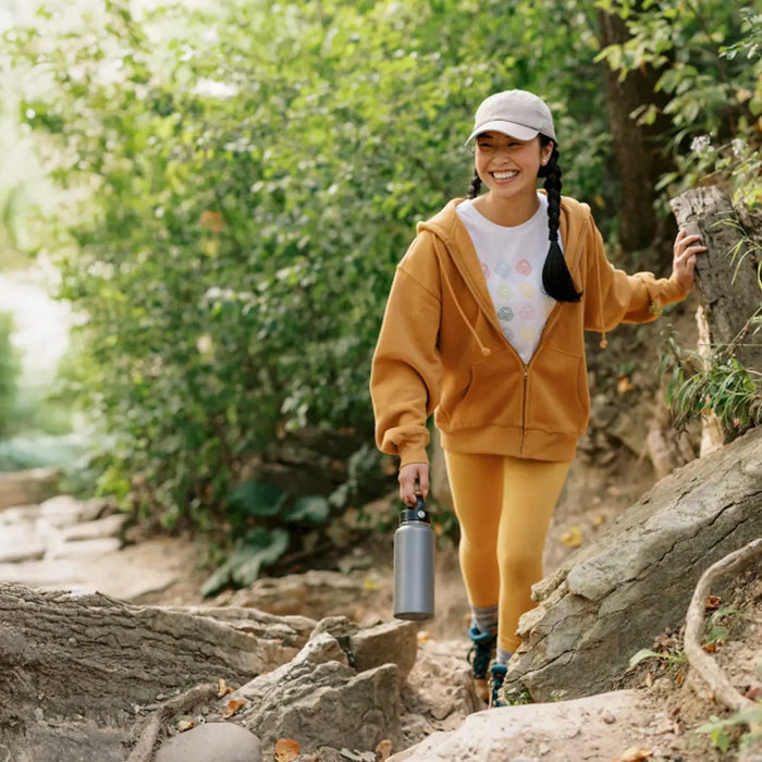 Young healthy women walking in nature