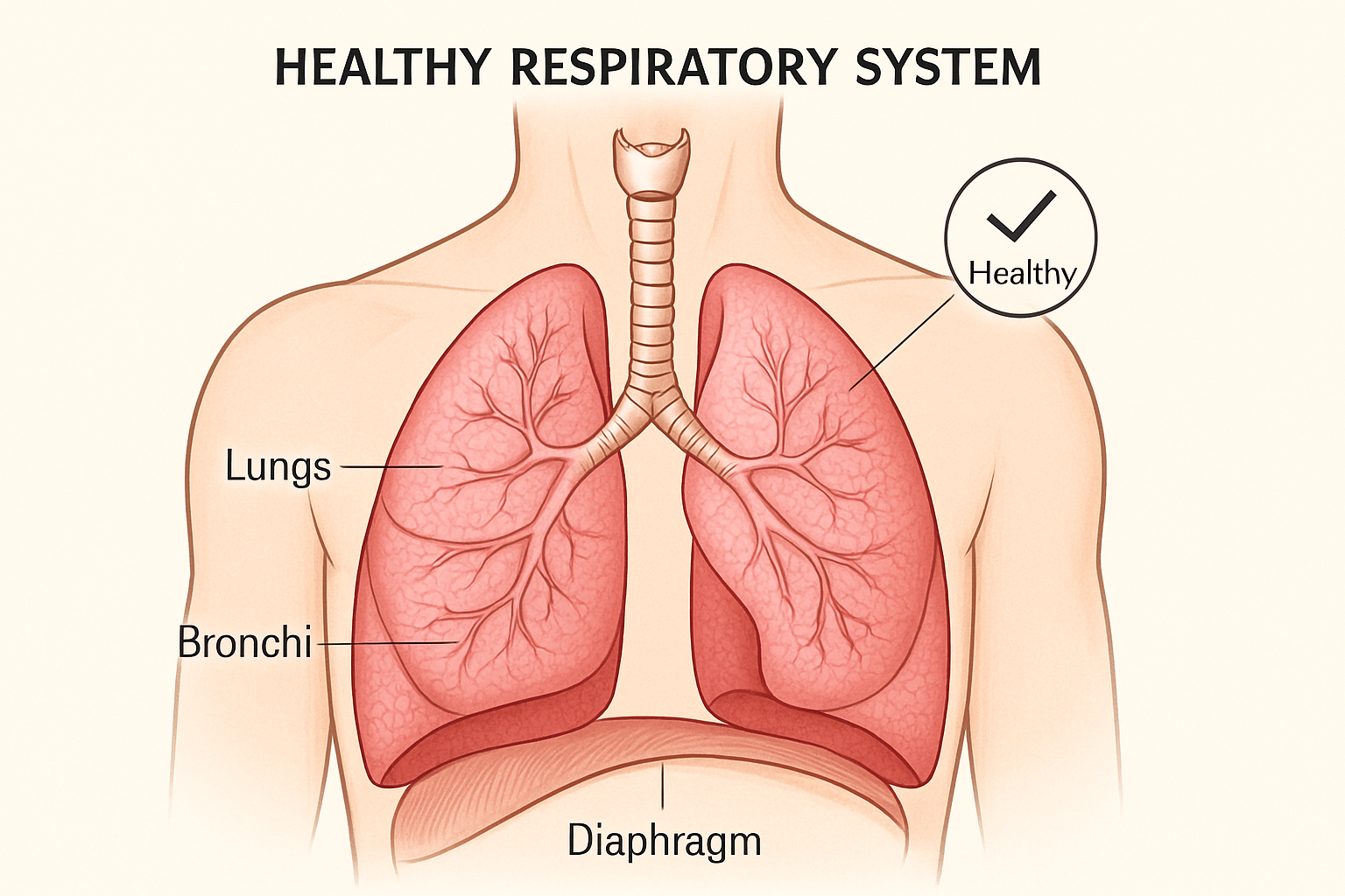 diagram of healthy respiratory system