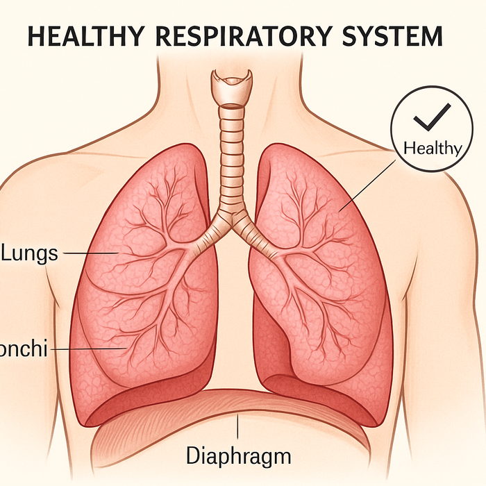 diagram of healthy respiratory system
