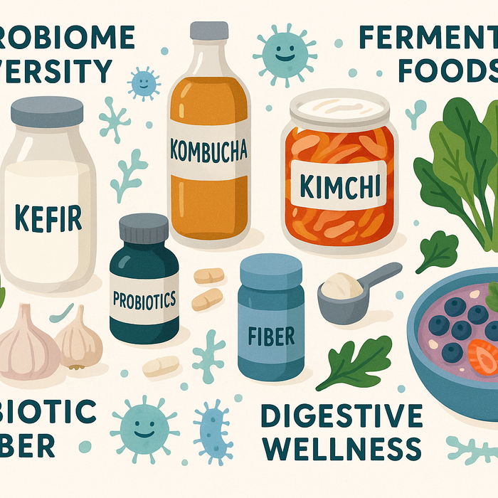 Selection of gut healthy foods