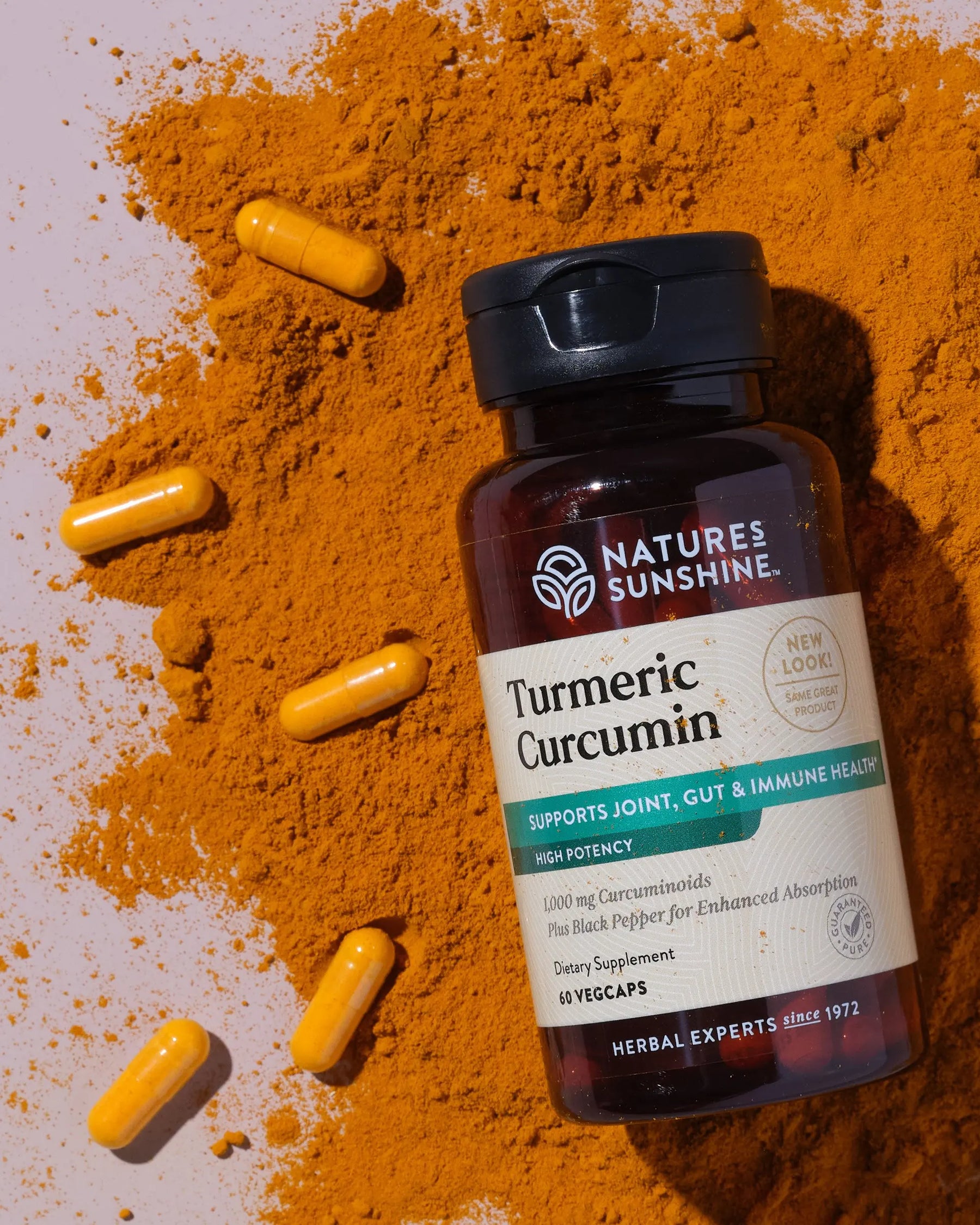 Bottle of Natures Sunshine Turmeric Curcumin